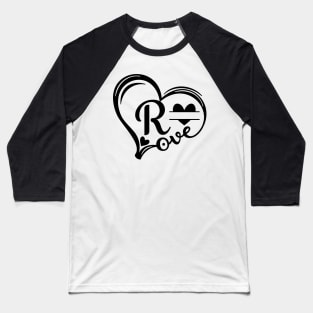 letter r monogram in the shape of love Baseball T-Shirt